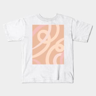 Abstract Lines_peach, blush, coral palette 1 Kids T-Shirt